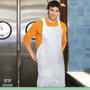 AmerCareRoyal Poly Apron, 28 x 46,  One Size Fits All, White, 100/Pack, 10 Packs/Carton