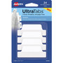 Avery Ultra Tabs Repositionable Margin Tabs - 24 Tab(s) - 6 Tab(s)/Set - Clear Film, White Paper Tab(s)