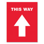 Avery Social Distancing Floor Decals, 8.5 x 11, This Way, Red Face, White Graphics, 5/Pack