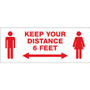Avery Surface Safe KEEP YOUR DISTANCE Decals - Print/Message "Keep Your Distance" - Rectangular Shape
