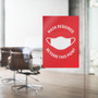 Avery Preprinted Surface Safe Wall Decals, 7 x 10, Mask Required Beyond This Point, Red Face, White Graphics, 5/Pack