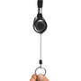 Advantus Lanyards with Retractable ID Reels, Metal Split Ring Fastener, 34" Long, Black, 12/Pack