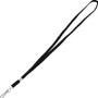 Advantus Metal Clasp Lanyard - 36" Length - Black - Woven, Metal