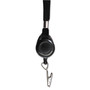 Advantus Lanyards with Retractable ID Reels, Metal Clip Fastener, 34" Long, Black, 12/Pack
