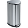 Safco Hands-free Step-on Stainless Receptacle - 10 gal Capacity - 27" Height x 14" Width x 14" Depth - Stainless Steel - Stainless Steel