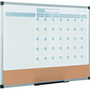 MasterVision 3-in-1 Calendar Planner, Monthly Planning/Scheduling Calendar, 36" x 24", White Surface, Satin Aluminum Frame