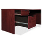 Lorell Prominence 2.0 Mahogany Laminate Left-Pedestal Credenza - 2-Drawer (LLRPC2472LMY) View Product Image