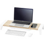 Bostitch Wooden Monitor Stand with Wireless Charging Pad, 9.8" x 26.77" x 4.13", White