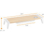 Bostitch Wooden Monitor Stand with Wireless Charging Pad, 9.8" x 26.77" x 4.13", White