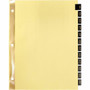 Business Source Monthly Black Leather Tab Index Dividers - 12 Printed Tab(s) - Month - January-December - 8.5" Divider Width x 11" Divider Length - Letter
