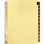 Business Source Monthly Black Leather Tab Index Dividers - 12 Printed Tab(s) - Month - January-December - 8.5" Divider Width x 11" Divider Length - Letter