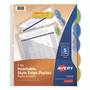 Avery Insertable Style Edge Tab Plastic 1-Pocket Dividers, 5-Tab, 11.25 x 9.25, Translucent, 1 Set