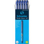 Schneider Slider Basic Medium Ballpoint Pen - 1 mm Medium Pen Point - Blue Ink - Transparent Rubberized, Blue Barrel - Stainless Steel Tip