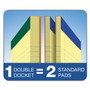 TOPS Double Docket Ruled Pads, Pitman Rule Variation (Offset Dividing Line - 3" Left), 100 Canary 8.5 x 11.75 Sheets, 6/Pack