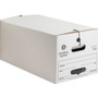 Business Source Medium Duty Letter Size Storage Box - Internal Dimensions: 12" Width x 24" Depth x 10" Height - External Dimensions: 12.3" Width x 24.1" Depth x 10.8" Height - Media Size Supported: Letter - Stackable - White