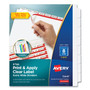 Avery Print and Apply Index Maker Clear Label Dividers, Extra Wide Tabs, 8-Tab, 11.25 x 9.25, White, 5 Sets