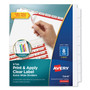 Avery Print and Apply Index Maker Clear Label Dividers, Extra Wide Tabs, 8-Tab, 11.25 x 9.25, White, 5 Sets