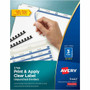 Avery Print & Apply Label Unpunched Dividers - Index Maker Easy Apply Label Strip - 75 x Divider(s) - 3 Blank Tab(s) - 3 Tab(s)/Set - 8.5" Divider Width x 11" Divider Length