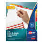 Avery Print and Apply Index Maker Clear Label Dividers, 8-Tab, Color Tabs, 11 x 8.5, White, Traditional Color Tabs, 1 Set