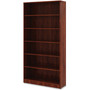 Lorell Bookcase, 6-Shelf, 5 Adj Shelves, 36"x12"x73', Cherry (LLR99791) View Product Image