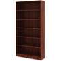 Lorell Laminate Bookcase - 6 Shelf(ves) - 73" Height x 36" Width x 12" Depth - Sturdy, Adjustable Feet, Adjustable Shelf - Thermofused Laminate (TFL) - Cherry