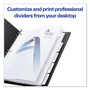 Avery Customizable Print-On Dividers, 3-Hole Punched, 5-Tab, 11 x 8.5, White, 25 Sets
