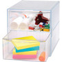 Business Source 2-drawer Storage Organizer - 2 Drawer(s) - 6" Height x 6" Width x 6" Depth - Desktop - Clear