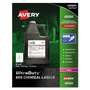 Avery UltraDuty GHS Chemical Waterproof and UV Resistant Labels, 4 x 4, White, 4/Sheet, 50 Sheets/Box
