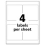 Avery UltraDuty GHS Chemical Waterproof and UV Resistant Labels, 4 x 4, White, 4/Sheet, 50 Sheets/Pack (AVE60524) View Product Image