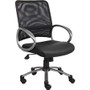 Lorell Mesh Mid-Back Task Chair - Black Seat Color - Leather Seat Material - 5-star Base - Black