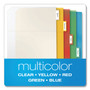 Cardinal Poly Ring Binder Pockets, 8.5 x 11, Letter, Assorted Colors, 5/Pack