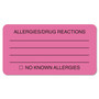 Tabbies ALLERY/DRUG REACTIONS Alert Labels (TAB01730) View Product Image