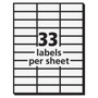 Avery Copier Mailing Labels, Copiers, 1 x 2.81, White, 33/Sheet, 250 Sheets/Box