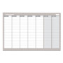 MasterVision Magnetic Dry Erase Calendar Board, Weekly Planning/Scheduling, 36" x 24", White Surface, Satin Aluminum Frame