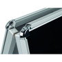 MasterVision Reversible Wet Erase Sign Board, Black 23" x 33" Surface, Satin Aluminum Frame, 24" x 24" x 42"