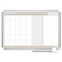 MasterVision Magnetic Dry Erase Calendar Board, Monthly Planning/Scheduling, 48" x 36", White Surface, Satin Aluminum Frame