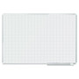 MasterVision Gridded Magnetic Steel Dry Erase Project Planning Board, 1" x 2" Cells, 72" x 48", White Surface, Satin Aluminum Frame