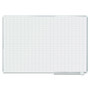 MasterVision Gridded Magnetic Steel Dry Erase Project Planning Board, 1" x 2" Cells, 72" x 48", White Surface, Satin Aluminum Frame