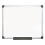 MasterVision Value Melamine Dry Erase Board, 24" x 36", White Surface, Satin Aluminum Frame