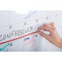 MasterVision Magnetic Dry Erase Calendar Board, Monthly Planning/Scheduling, 36" x 24", White Surface, Satin Aluminum Frame