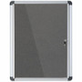 MasterVision SlimLine Magnetic Gray Fabric Enclosed Board - 36.60" Board Height x 26.40" Board Width x 0.70" Board Depth - Gray Fabric Surface - Magnetic, Lock, Reinforced Corners - Anodized Aluminum Frame - 28" Width