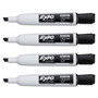 EXPO Magnetic Dry Erase Marker, Broad Chisel Tip, Black, 4/Pack