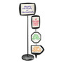 MasterVision Magnetic Dry Erase Floor Stand Signs, White 25" x 17" Arrow Surface, Black/Silver Frame, 25" x 10" x 38" to 63"