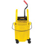Rubbermaid Commercial WaveBrake Combo Mop Bucket - 8.75 gal - 36.5" x 15.7" - Tubular Steel, Plastic - Yellow