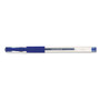 Universal Comfort Grip Gel Pen, Stick, Medium 0.7 mm, Blue Ink, Clear Barrel, Dozen (UNV39511) View Product Image