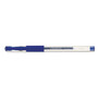 Universal Comfort Grip Gel Pen, Stick, Medium 0.7 mm, Blue Ink, Clear Barrel, Dozen (UNV39511) View Product Image