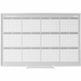 MasterVision 48" 12-month Calendar Planning Board - Julian Dates - Monthly, Weekly, Daily - 12 Month - Silver, White - Aluminum