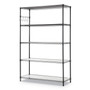 Alera 5-Shelf Wire Shelving Kit with Casters and Shelf Liners, 48w x 18d x 72h, Black Anthracite