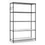 Alera 5-Shelf Wire Shelving Kit with Casters and Shelf Liners, 48w x 18d x 72h, Black Anthracite