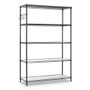 Alera 5-Shelf Wire Shelving Kit with Casters and Shelf Liners, 48w x 18d x 72h, Black Anthracite (ALESW654818BA) View Product Image